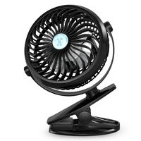 VersionTECH. Stroller Fan, Desk and Clip on Fan, Mini Portable Personal Table Fan with 2200mAh USB Rechargeable Battery Operated and 360° Rotation for Baby Bed Car Office Outdoor Traveling Black