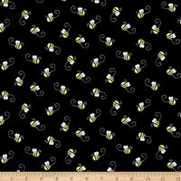 Timeless Treasures You are My Sunshine Bees Black Fabric by The Yard