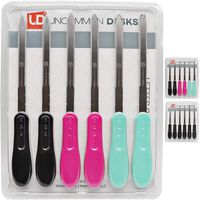 Uncommon Desks Office Letter Opener - Multi-Pack, Stainless Steel Blade, Ergonomic Grip Handle (Mixed Colors, 6 Pieces)