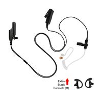 Maxtop ASK4032-M7 2-Wire Acoustic Ear Tube Surveillance Kit + Black Earmold for Motorola