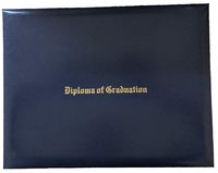 Custom Printed Diploma Certificate Cover - Document Holder, Leatherette (Navy Blue, 8.5" x 11")