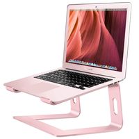 Soundance Aluminum Laptop Stand for Desk Compatible with Mac MacBook Pro Air Apple Notebook, Portable Holder Ergonomic Elevator Metal Riser for 10 to 15.6 inch PC Desktop Computer, LS1 Rose Gold