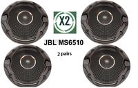 X2-PAIRS JBL MS6510 Boat Marine Audio Black 6.5" inch Dual Cone Stereo Speakers 6-1/2" COLOR BLACK (Class "A" factory reconditioned)
