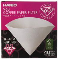 Hario V60 Paper Coffee Filters, Size 02, White, Untabbed