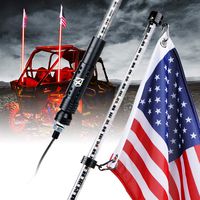 Xprite 5ft(1.5M) LED Flag Pole Safety Antenna Whip Lights for Polaris RZR XP 1000, UTV, ATV, Yamaha, Can Am Maverick X3, Offroad Jeep - Red