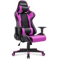 Homall Gaming Chair Office Chair High Back Computer Chair PU Leather Desk Chair PC Racing Executive Ergonomic Adjustable Swivel Task Chair with Headrest and Lumbar Support (Purple)