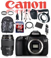 Canon Dental and Dermatology Kit EOS 60D 18 MP CMOS Digital SLR Camera (Body) w/Canon EF 100mm f/2.8 Macro USM Lens, Canon MR-14EX II Macro Ring Lite, 32GB