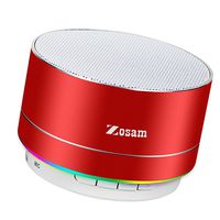 Zosam Mini Wireless Speaker, Portable Bluetooth Speaker with HD Sound, 4H Playing Time, Built-in Mic, SD/TF Card Slot, FM and LED Moodlights for Home, Travel (Red)