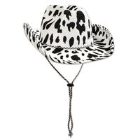 Beistle 60830 Cow Print Cowboy Hat, White/Black