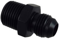 ICT Billet Straight -6AN Flare Male to 3/8" NPT Taper Pipe Thread Adapter Fitting 6 AN Black Anodized Billet Aluminum Plumbing Port Fluid Made in America F06AN375NP