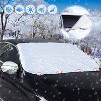 FOCHEA Car Windshield Snow Cover with Mirror Covers, Magnetic Frost Snow Guard Windshield Cover Protect The Windshield and Wiper from Ice,Snow, Frost for Most of Cars & SUVS(78.5" x 47.25")
