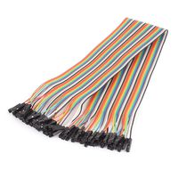 uxcell 40cm 40 Pin 40 Way F/F Connector IDC Flat Rainbow Ribbon Jumper Cable