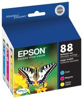 Epson DURABrite Ultra 88 Moderate-use Inkjet Cartridge Color Multipack 1 Cyan, 1 Magenta, 1 Yellow T088520