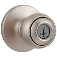 Kwikset 94002-842 Polo Keyed Entry Knob featuring SmartKey Security In Satin Nickel