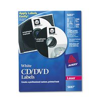 Avery CD Labels, White Matte, 250 CD Labels and 500 Case Spine Labels (5697)