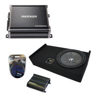 Compatible with 2009-2014 Ford F-150 Super Cab Truck Kicker CompR CWR12 Single 12" Sub Box Enclosure & CXA600.1 Amp (Renewed)