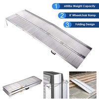Mageshi 8' Aluminum Portable Folding Wheelchair Ramp Mobility Handicap Scooter Threshold for Loading Home Steps, Porches, Curbs, Mini Vans, Doorways, Truck Car US Delivery
