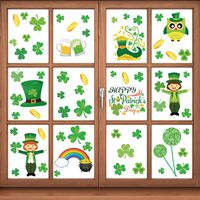 Fancy Land St.Patrick's Day Window Clings 144Pcs Stickers Shamrock Home Office Party Decoration