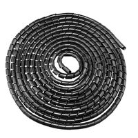 uxcell Spiral Wire Wrap Cable Wrap Cord 1/2-inch x 18ft Black PE Polyethylene Tubing for Computer Cable