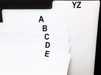 25pc. ABC Alphabet Screen Printed White Divider Cards for LP Vinyl Record Albums + 1 Free dj Magnet