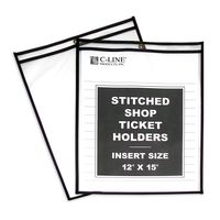 C-Line Stitched Shop Ticket Holders, Both Sides Clear, 12 x 15 Inches, 25 per Box (46125)