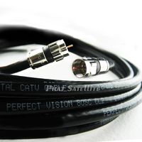 4ft Perfect Vision Solid Copper UL CM CL2 rated for in wall installation 3ghz 75 Ohm Coaxial Rg6 Directv, Dish Network, Digital Cable Tv Video Cable with PPC Compression Rg6 Fittings ...