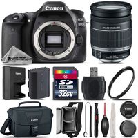 Canon EOS 80D DSLR Camera + Canon 18-200mm IS Lens + 32GB Class 10 Memory Card + Canon EOS Shoulder Bag 100ES + UV Filter + Card Reader + Lens Cap Holder + Air Cleaner - International Version