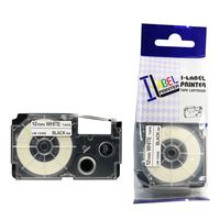LM Tapes - Casio KL-100 12mm Black on White Compatible Label Tape for Casio KL100 EZ Label Printer