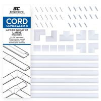 Cord Organizer Kit- Latching Cable Management-Covers for Hiding Power Cords or Wires, Wall Mounted TV Cables in Home or Office by SimpleCord