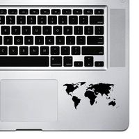 StickAny Palm Series World Map Simple Sticker for MacBook Pro, Chromebook, and Laptops (Black)