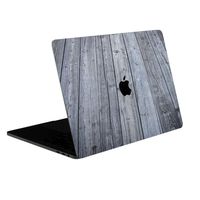 SOJITEK Aged Gray Wood Texture 4-in-1, Full-Size 360° Protector Skin Decals Sticker MacBook Pro 13 Inch (2016 to 2019 Model, with & w/o Touch Bar & ID) A1706 A1708 A1989 Black Keyboard Cover
