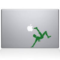 The Decal Guru Soccer Bicycle Kick MacBook Decal Vinyl Sticker - 13" MacBook Air - Green (1178-MAC-13A-LG)