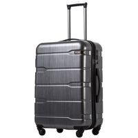 Coolife Luggage Expandable(only 28") Suitcase PC+ABS Spinner Built-In TSA lock 20in 24in 28in Carry on (Charcoal, L(28in).)