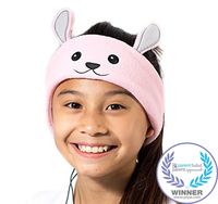 CozyPhones Kids Headphones Volume Limited with Ultra-Thin Speakers Soft Fleece Headband - Perfect Children's Earphones for Home and Travel - Bunny