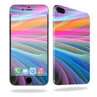 MightySkins Skin Compatible with Apple iPhone 7 Plus - Rainbow Waves | Protective, Durable, and Unique Vinyl Decal wrap Cover | Easy to Apply, Remove, and Change Styles | Made in The USA