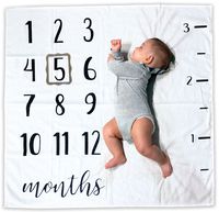 Baby Monthly Milestone Blanket | Includes Picture Frame and Ruler | 1 to 12 Months | 100% Organic Cotton | Best Baby Shower Gift | Photography Backdrop Photo Prop for Newborn Boy and Girl