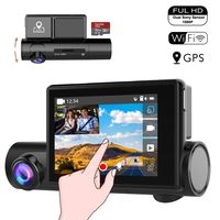Matego Dual 1080P WiFi Dash Cam with 3.0" Touchscreen Front and Interior Car Dashboard Camera GPS Driving Recorder with Sony STARVIS Night Vision, Super Capacitor, Motion Detection, G-Sensor, WDR