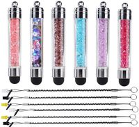 6 Pack XRONG Colors Crystal Capacitive Mini Stylus Universal Touch Screen Pen for iPhone7 5s 6s, Samsung Galaxy s5 s4, Smartphones, iPad, iPods, S10,S10+,S10e,S9,S9P,Note9,XR,XS MAX iPhone11 Pro XS XR