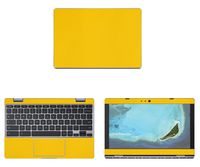 decalrus - Protective Decal for Asus ChromeBook C223 (11.6" Screen) Laptop Yellow Carbon Fiber Skin Skins Decal for case Cover wrap CFasusChrmbk_C223Yellow