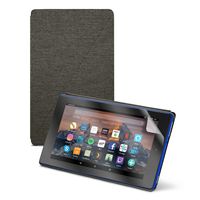 Fire HD 8 Tablet (8" HD Display, 32 GB) - Blue + Amazon Fire HD 8 Tablet Case, Charcoal Black + NuPro Clear Screen Protector (2-Pack)