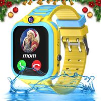 iFunplus Kids Waterproof Smartwatch Phone Girls Boys with GPS Tracker 1.44'' Touch Screen Two Way Call SOS Camera Puzzle Game Love Reward SMS Notification Alarm Clock Gizmo Watch Learning Toys