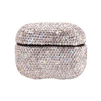 2019 Newest Luxurious Rhinestone AirPods Pro Case with Keychain, Shockproof Protective Premium Crystal Cover Skin for AirPods Charging Case 2 & 1 (PRO White+AB C2 No Keychain)
