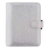 Filofax 2019 Pocket Organizer, Saffiano Metallic Silver, 4.75 x 3.25 inches (C028755-19)