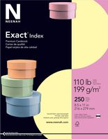 Wausau Exact Index Cardstock, 110 lb, 8.5 x 11 Inch, Pastel Canary, 250 Sheets (48548)