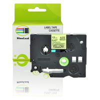 NineLeaf Standard Laminated Label Tapes Compatible for Brother P-Touch TZe-C31 TZ-C31 TZC31 for PT-H100 PT-D210 PT-H110 PT-D600 Black on Yellow Fluorescent 1/2 Inches x 16Feet 1 Pack