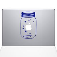 The Decal Guru 0189-MAC-15X-DB Lucky Star Vinyl Sticker, 15" MacBook Pro (2016 & Newer), Blue