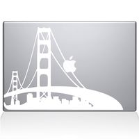 The Decal Guru San Francisco City Skyline Decal Vinyl Sticker, 15" MacBook Pro (2016 & Newer Models), White (2303-MAC-15X-W)