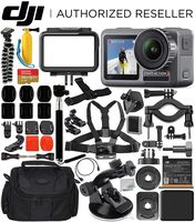 DJI Osmo Action 4K Camera with Deluxe Accessory Bundle - Includes: SanDisk Extreme 128GB microSDXC Memory Card + Carrying Case + Suction Cup Mount + Floating Handle + Flexible Tripod + More