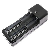 DGZZI 1pcs 2-Slots Universal Rechargeable Battery Charger Black for 18650 16340 14500 10440 3.7V Li-Ion Batteries (Can Charge Batteries Individually)