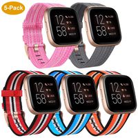 findway Compatible with Fitbit Versa/Fitbit Versa 2/Fitbit Versa Lite Bands,Versa Accessories for Women Men Breathable Woven Fabric Strap Adjustable Wristband for Fitbit Versa/Versa 2/Versa Lite